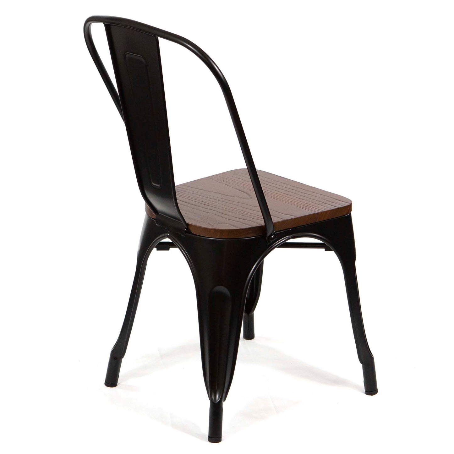 CK8001M Tolix Restaurant Chairs Wood Seatings from back side