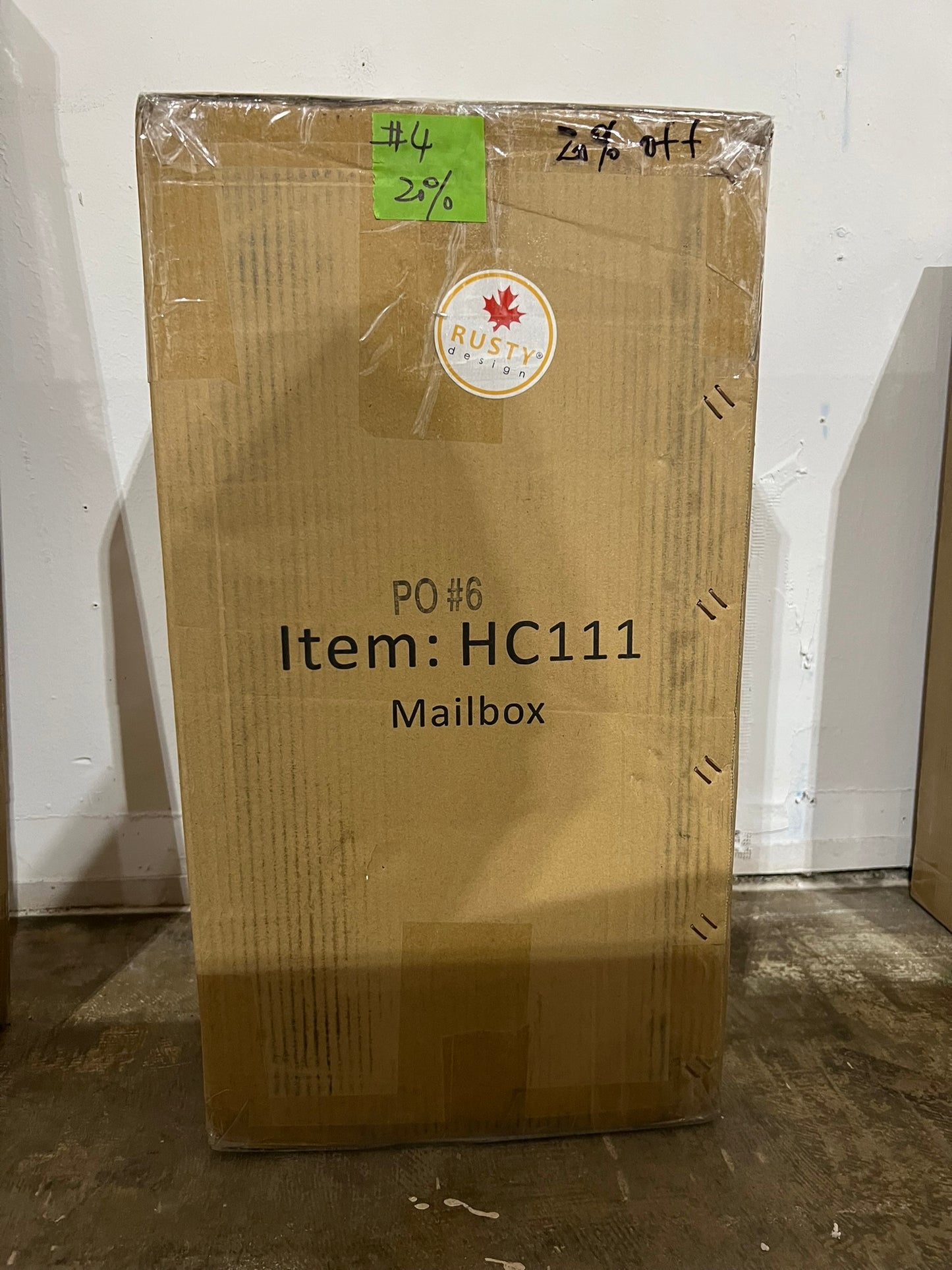 CLEARANCE #4 | White Large Size Post-Mounted Mailbox, #HC111