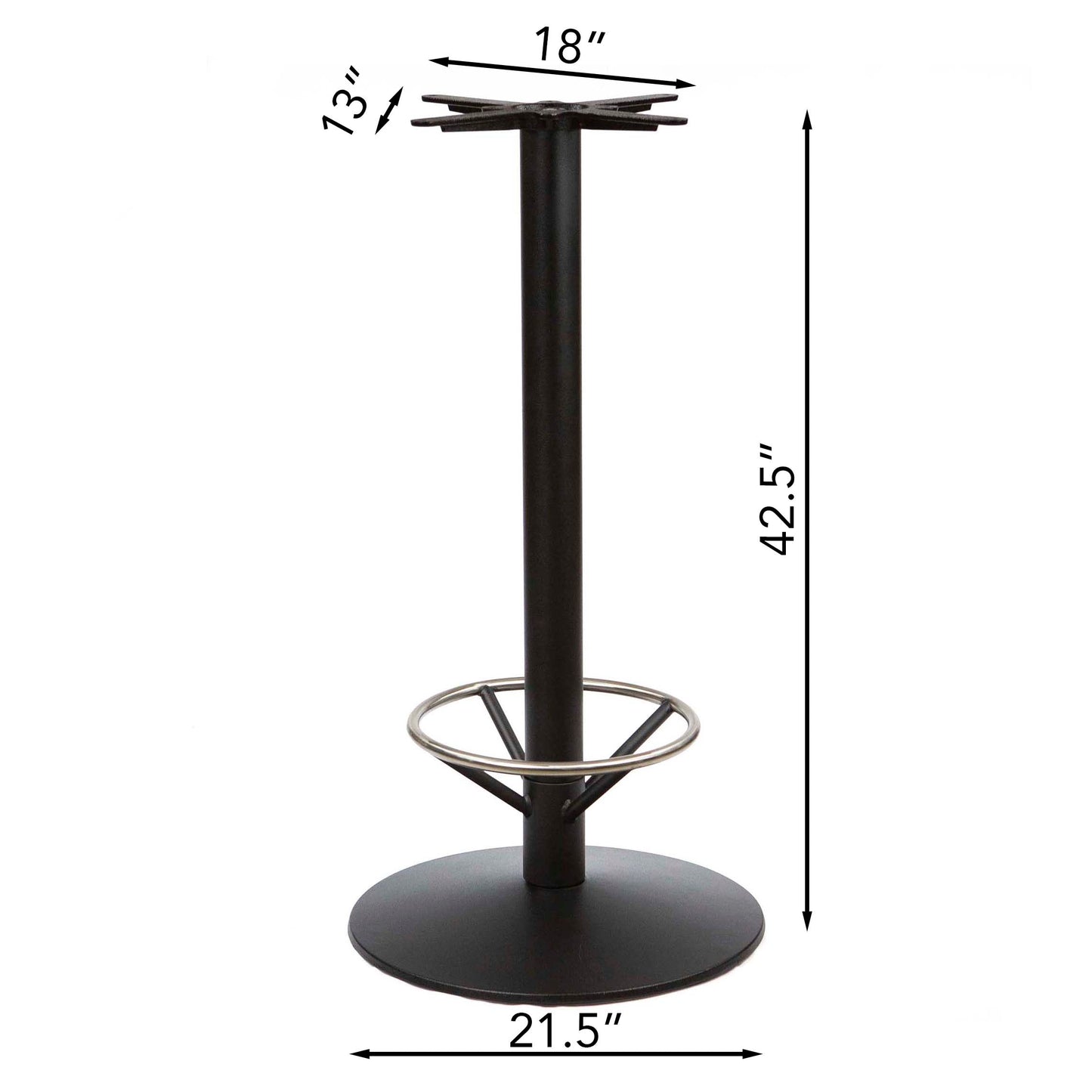 24 x 24" Melamine Board Bar Height Cafe Table with Footrest, Dark Walnut Color #J0HM2424WN
