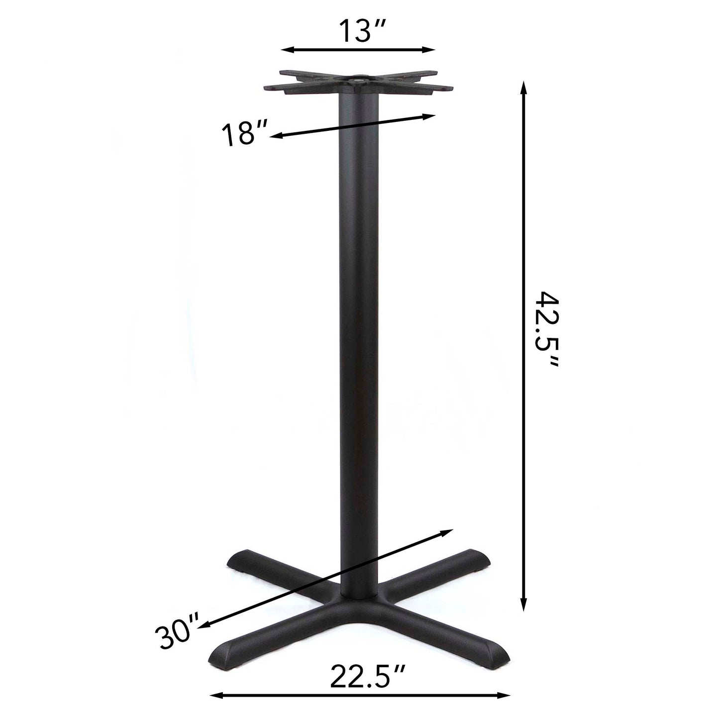 H42" Bar Height Cross Cast Iron Table Base #JK3029H