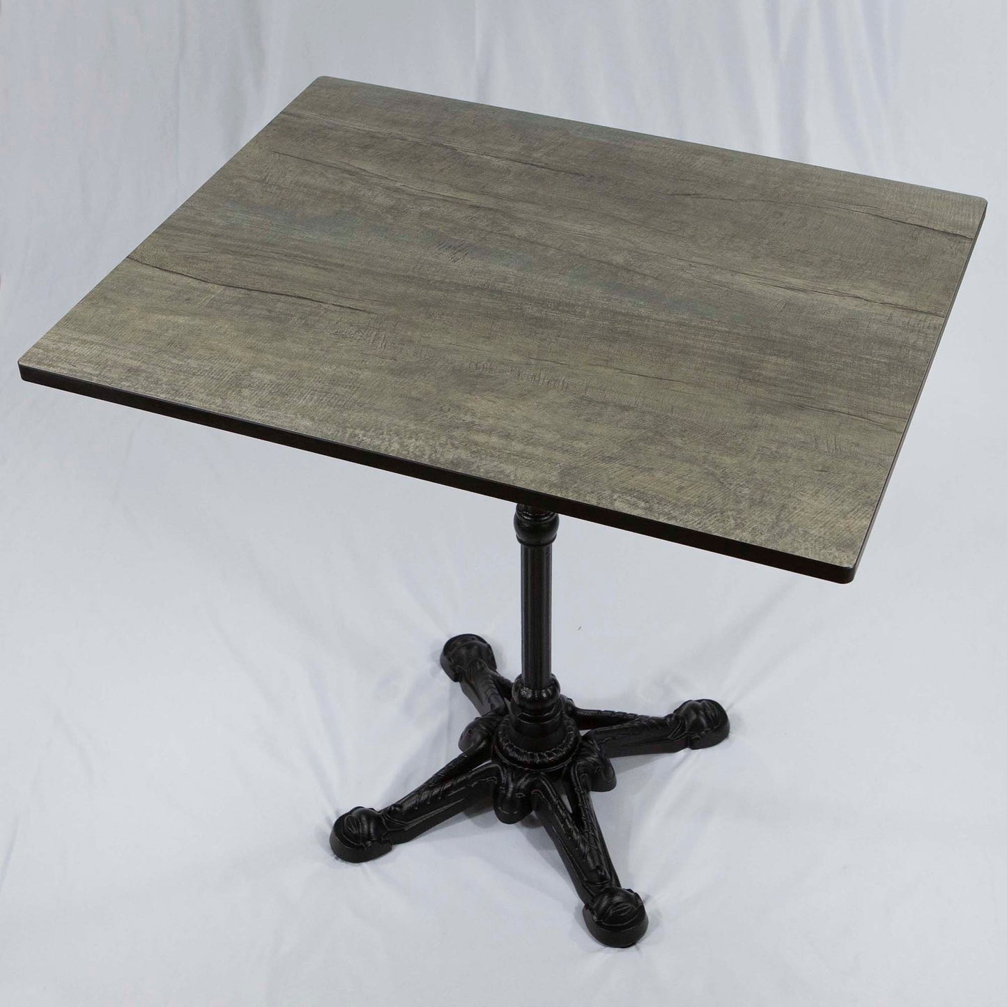 restaurant table with 30x24" HPL top and cast iron base
