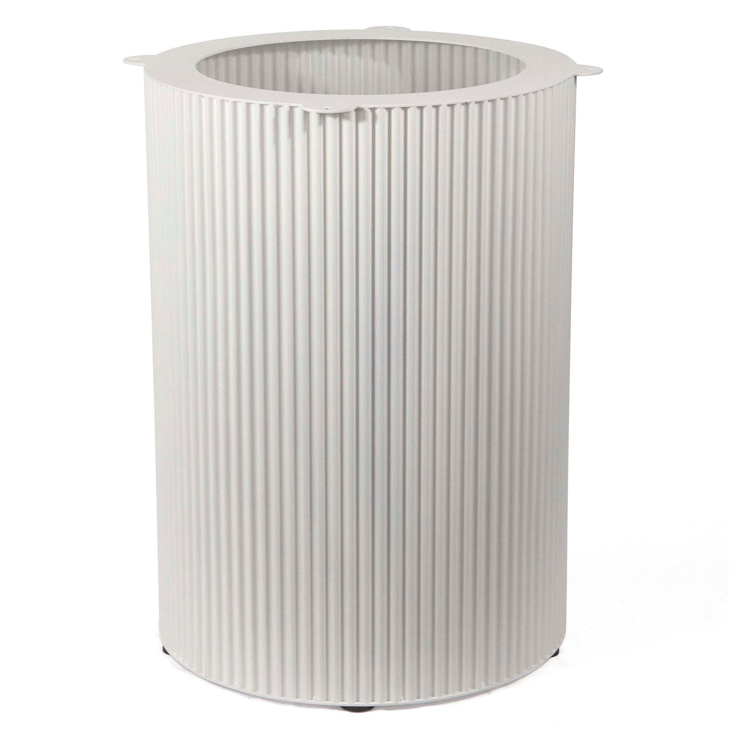 white fluted round dining table base