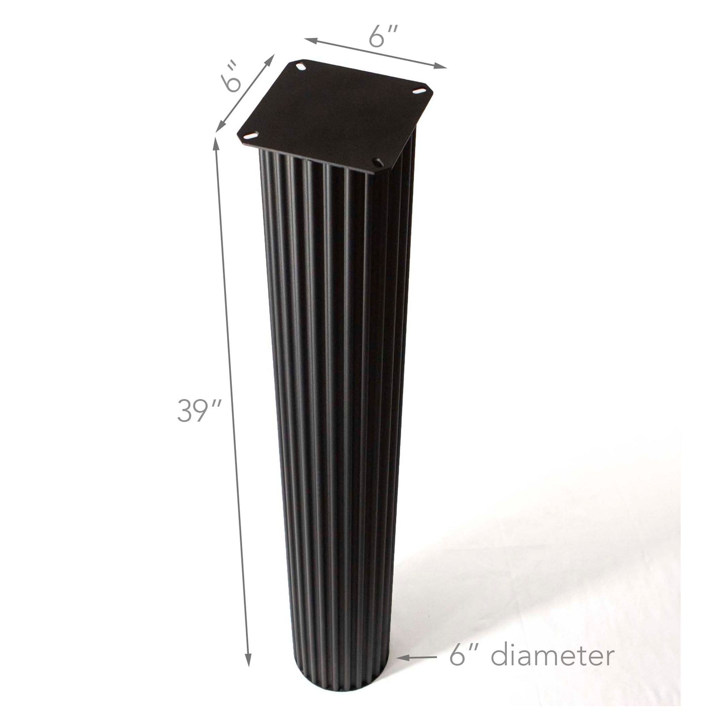 H39" Fluted High Top Table Legs, One Piece #LK482