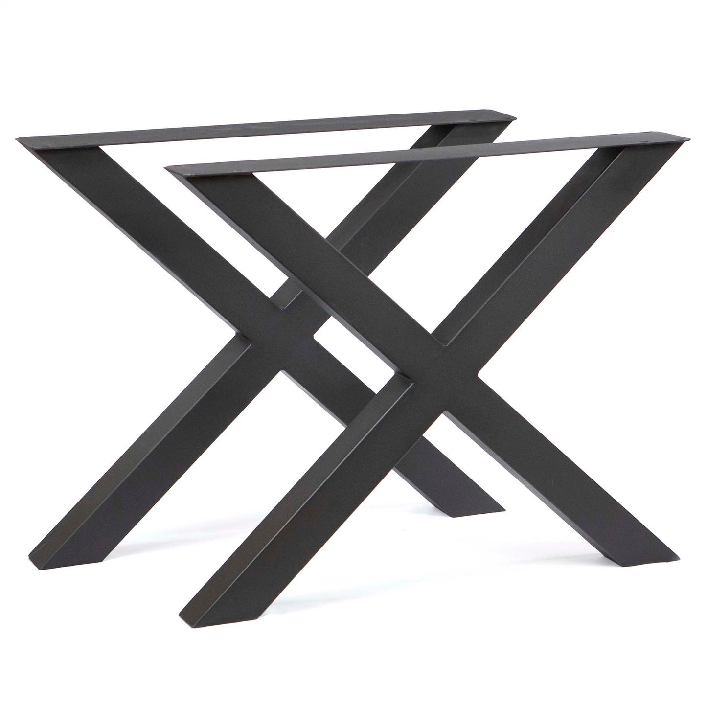 Extra wide X-shaped dining table legs