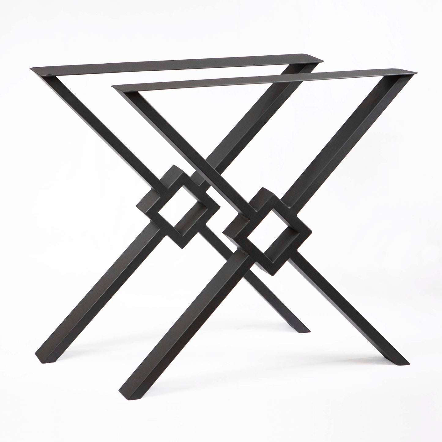 Modern X-shaped dining table legs - Rusty Design USA
