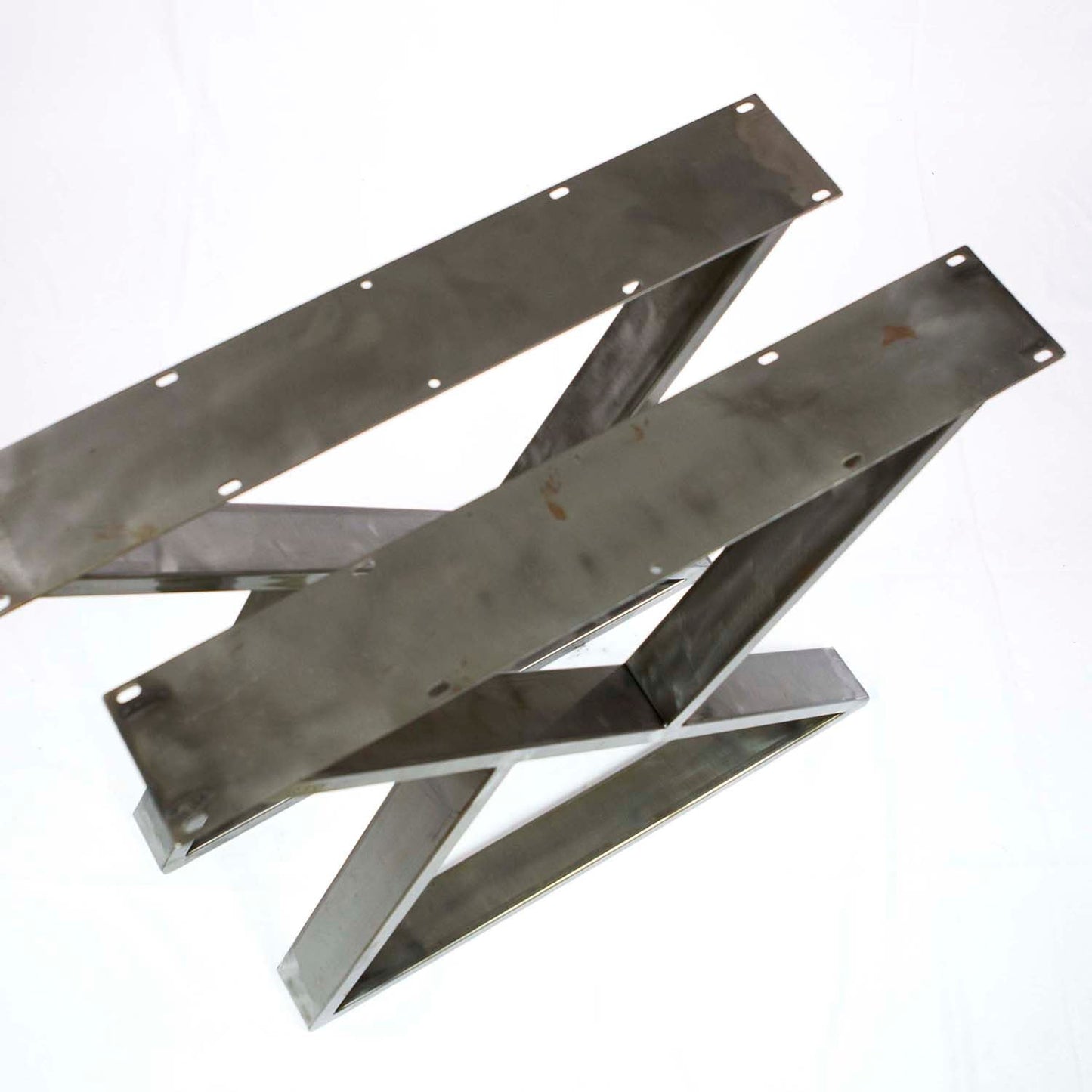 Z-shape Dining Table Legs, Black powder coated, 1 Pair - Rusty Design Top View