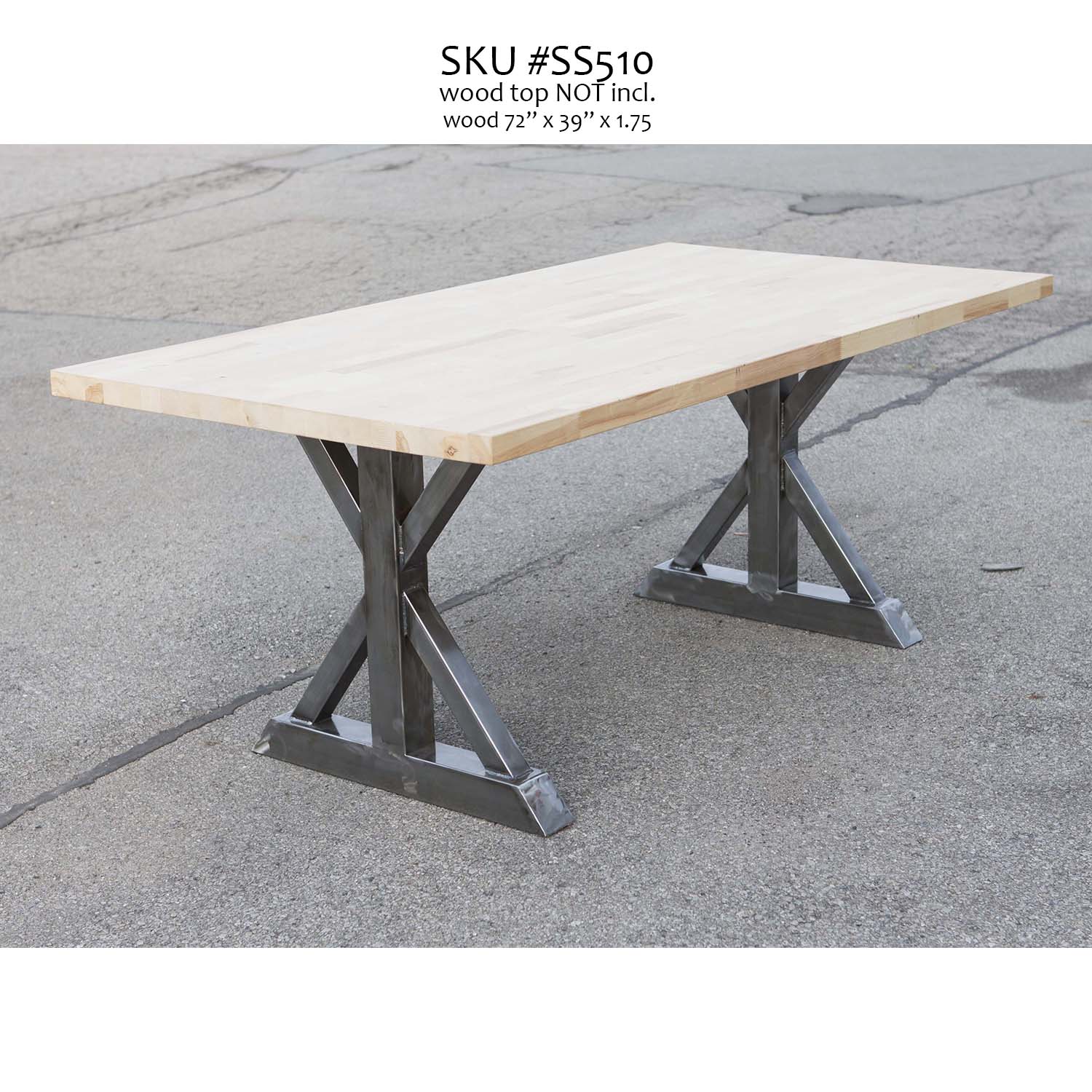 Dining Table Legs base, made in metal, trestle shape at 28" tall, ship in Canada & USA