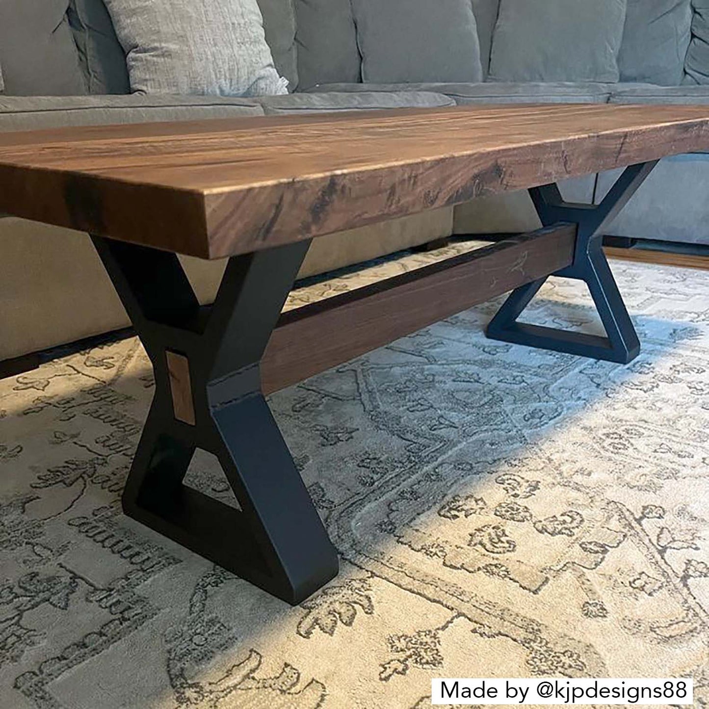 Farmhouse coffee table with wood beam