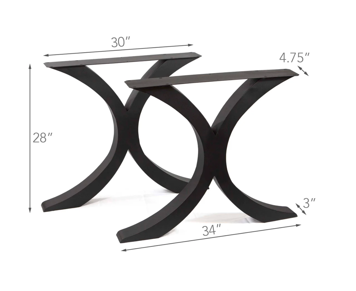 Extra Wide Flowy X-Shaped Dining Table Legs, 1 Pair #ST3013T