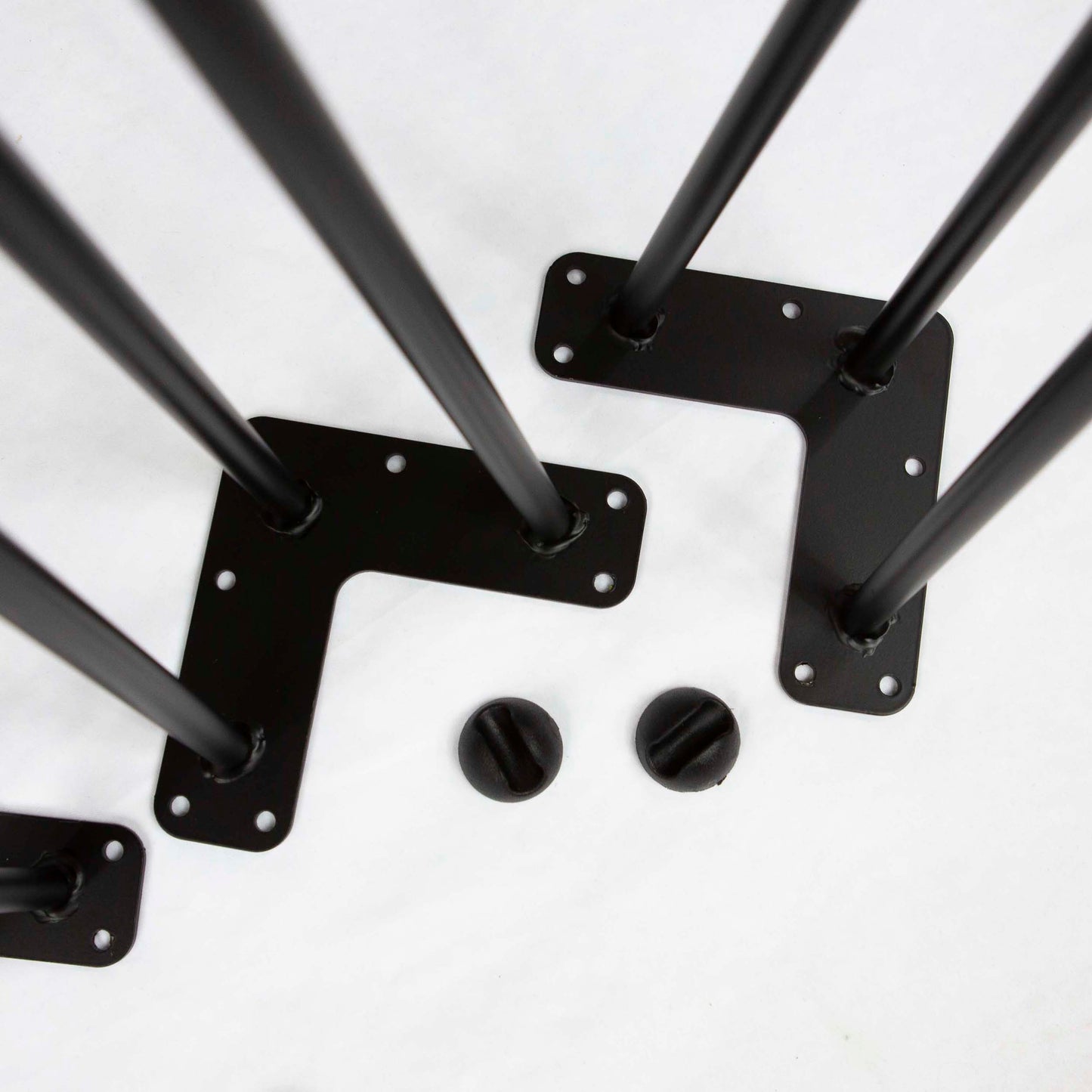 16" hairpin legs rubber feet - Rusty Design USA