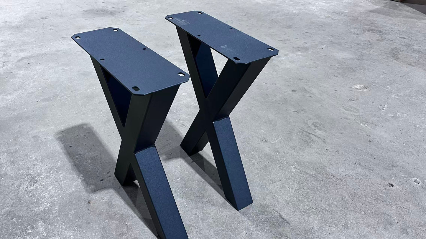 CLEARANCE #4｜Metal Bench Leg Base, 1 Pair, X Shape #W5037E