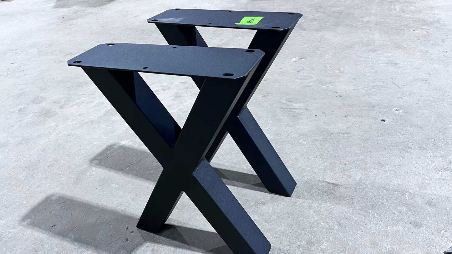 CLEARANCE #4｜Metal Bench Leg Base, 1 Pair, X Shape #W5037E