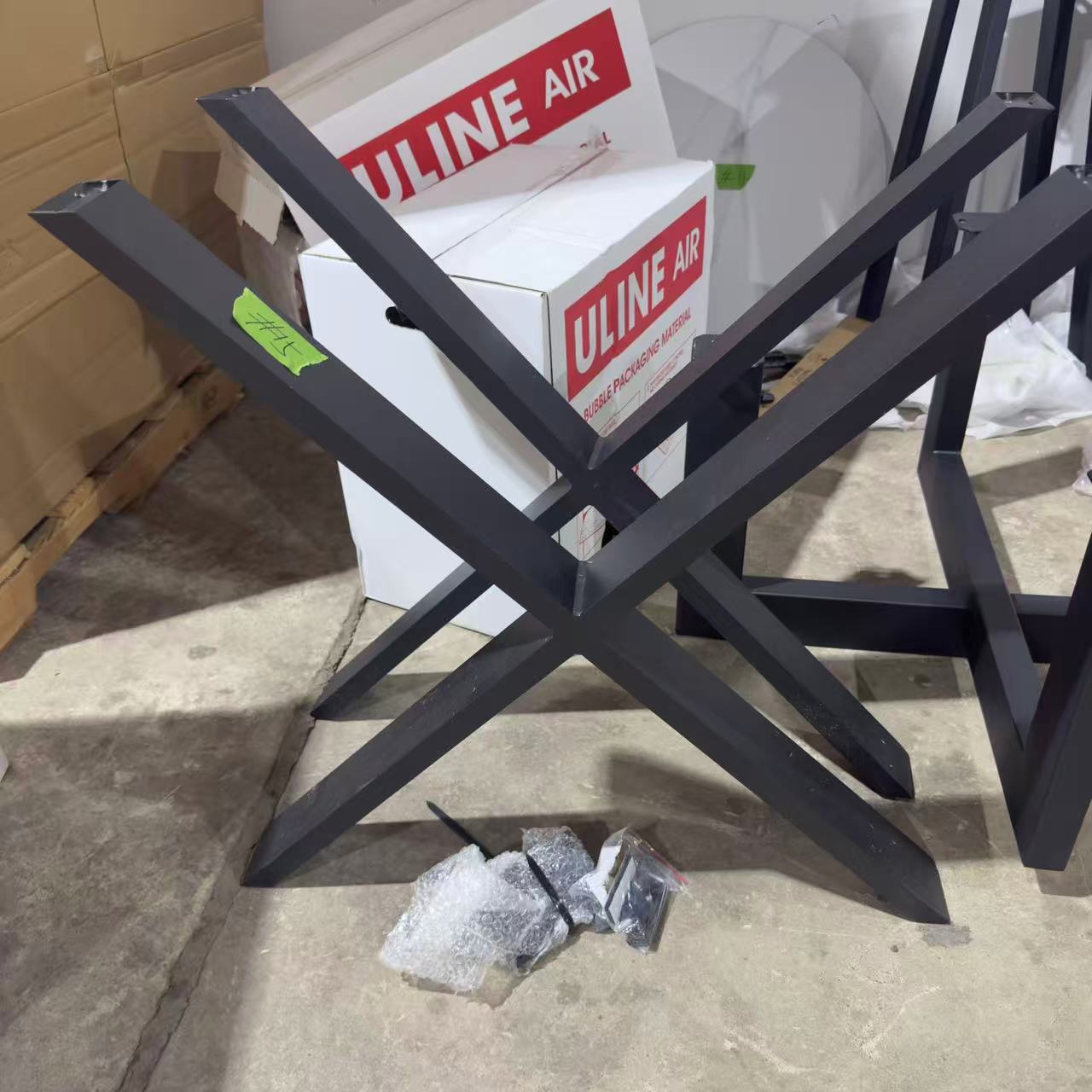 Clearance #15 | Aluminum X-Shaped Outdoor Dining Table Legs, 1 Pair #A004A