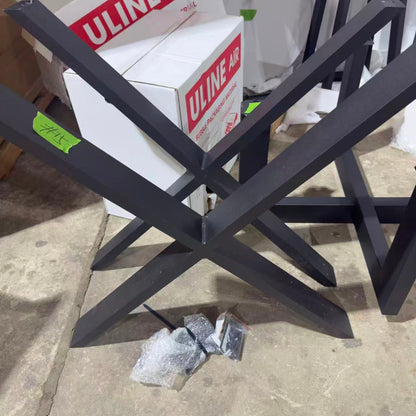 Clearance #15 | Aluminum X-Shaped Outdoor Dining Table Legs, 1 Pair #A004A