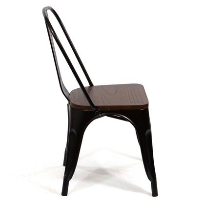 CK8001M Tolix Restaurant Chairs Wood Seatings 3