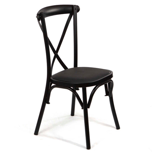 CK8011 Cross Back Metal Restaurant Chairs 1