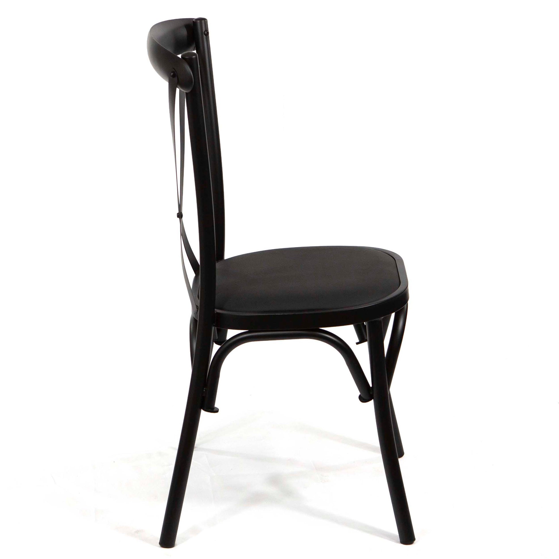 CK8011 Cross Back Metal Restaurant Chairs 3