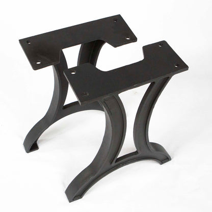 Top mounting plate of CN700 cast iron bench leg with pre-drilled holes for wood seat or tabletop