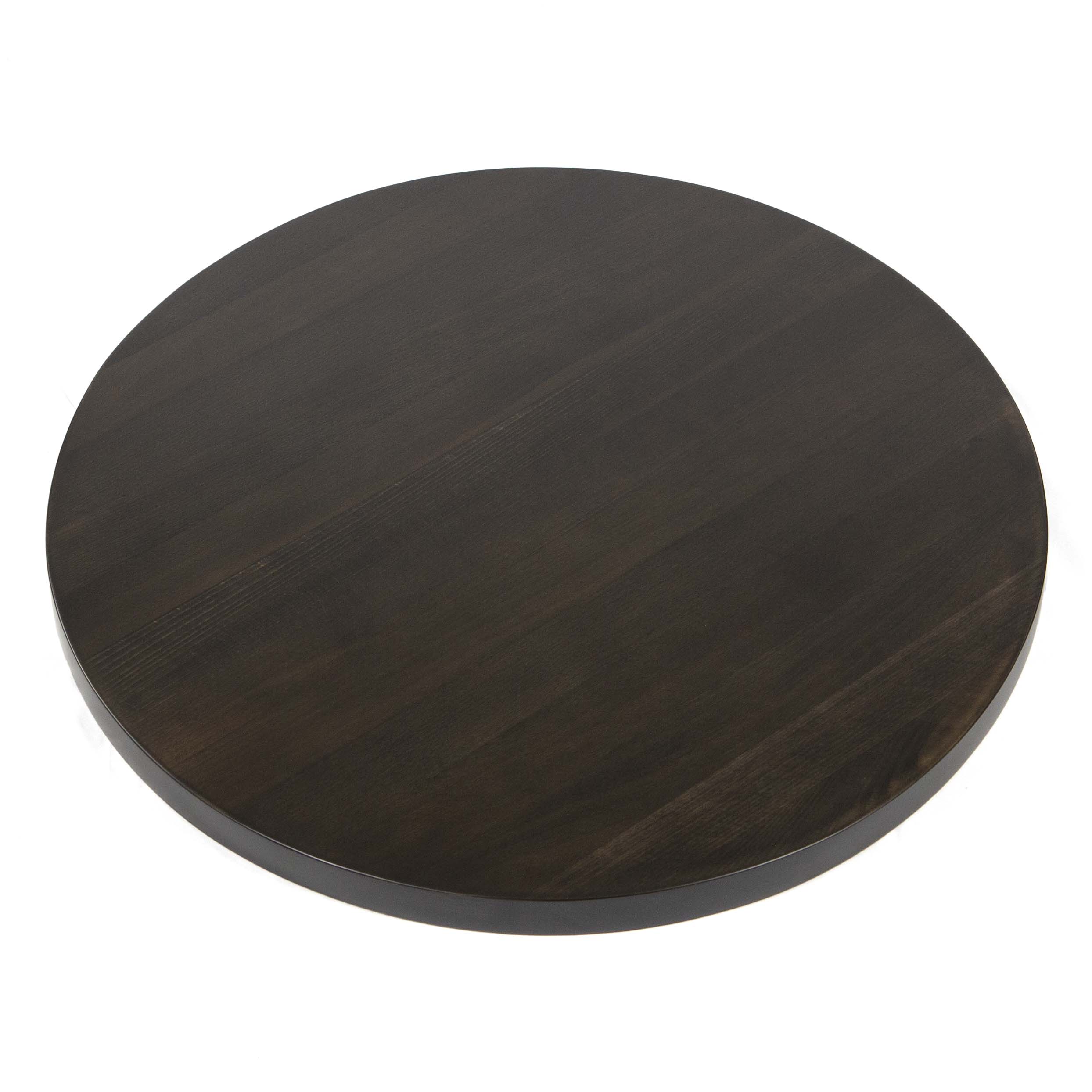 24" Round Solid European Beech Hardwood Table Tops, Dark Walnut Color ...