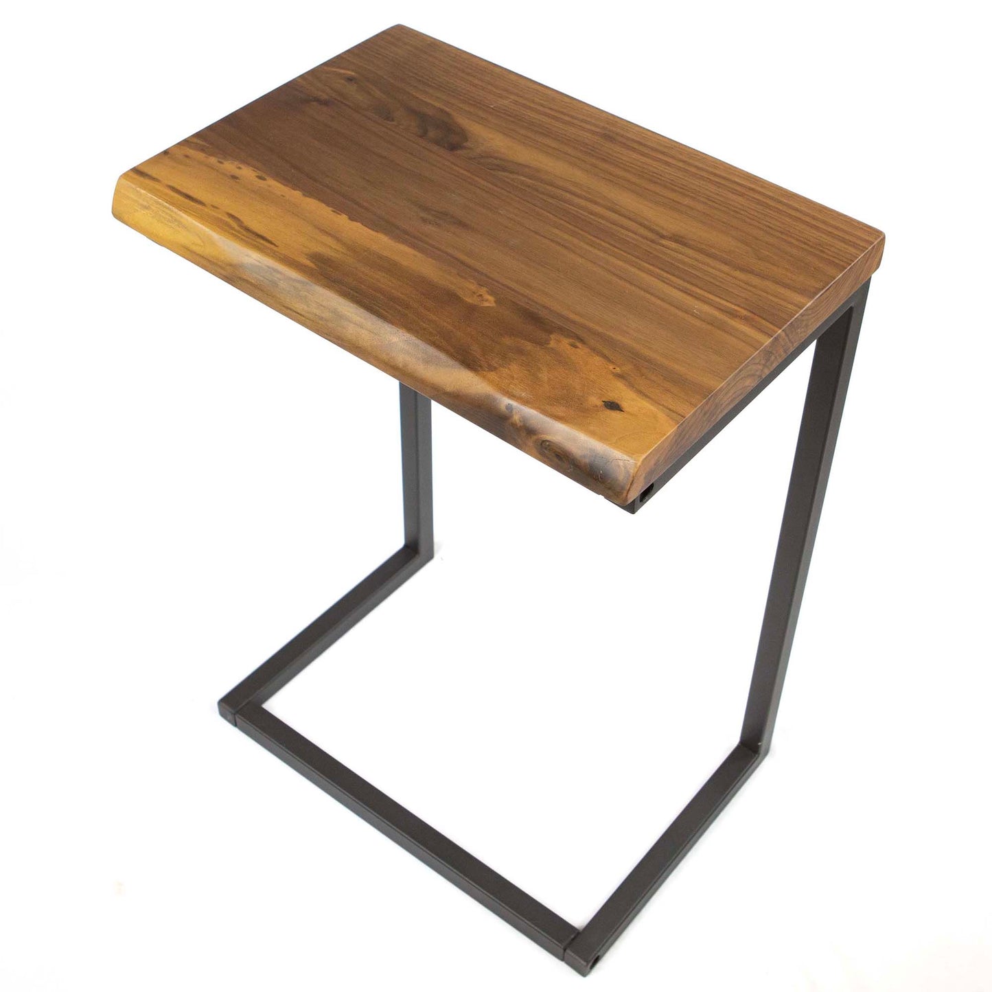 C shape black walnut side table