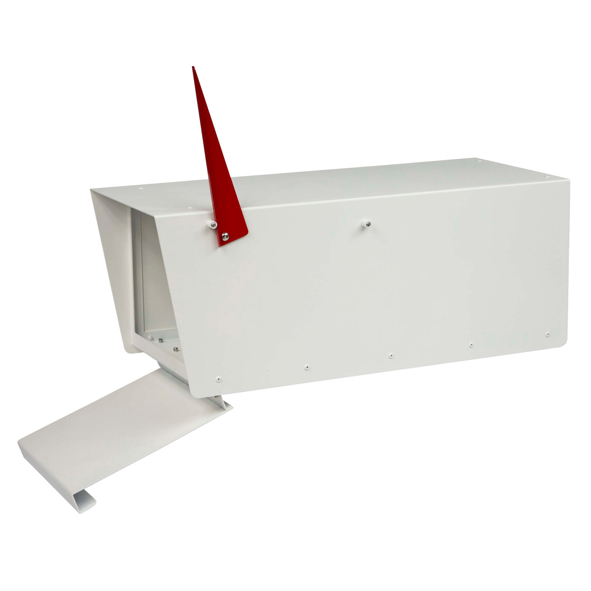 White Regular Size Post-Mounted Mailbox, Contemporary Design #HC101 ...
