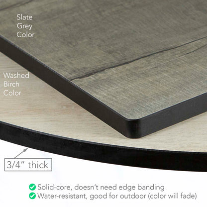 24 x 30" HPL Tilt and Nest Restaurant Cafe Table, Washed Birch Color #J48H2430WS