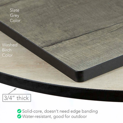 30" HPL Tilt and Nest Restaurant Cafe Table, Washed Birch Color #J48HD30WS