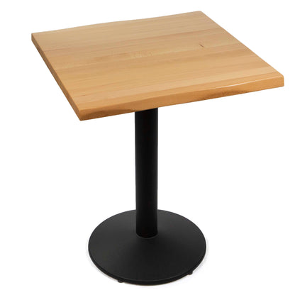 24" x 24" live edge solid European beech hardwood restaurant cafe table