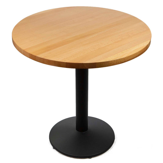 30" round solid European beech restaurant cafe table