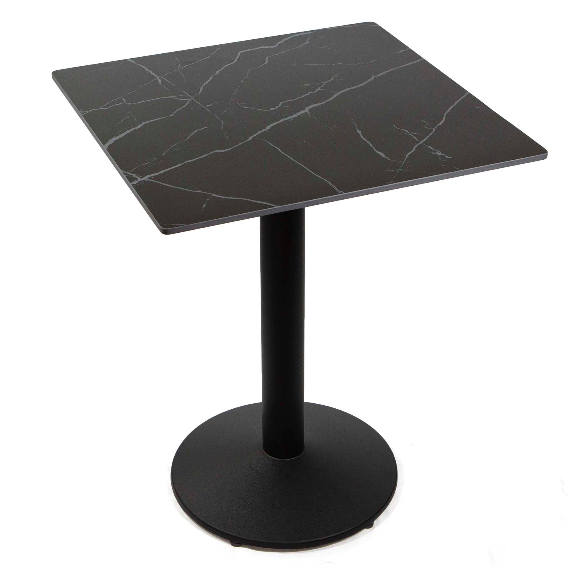 24" x 24" black sintered stone restaurant cafe table