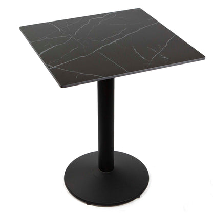 24" x 24" black sintered stone restaurant cafe table