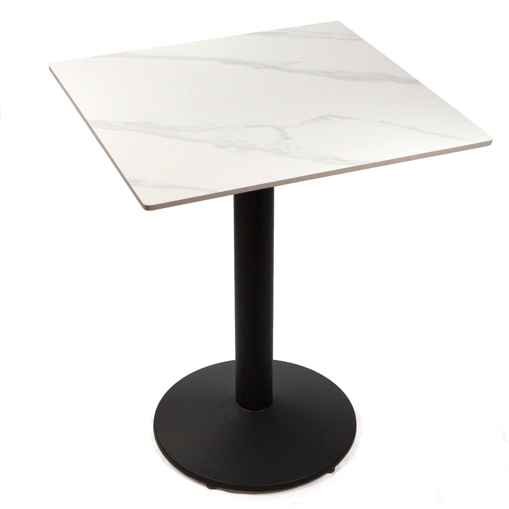 24" x 24" white sintered stone restaurant cafe table