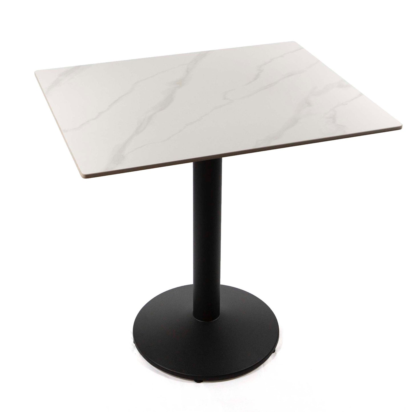 white sintered stone cafe table 24 x 30"