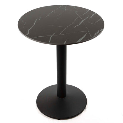 round black sintered stone restaurant cafe table