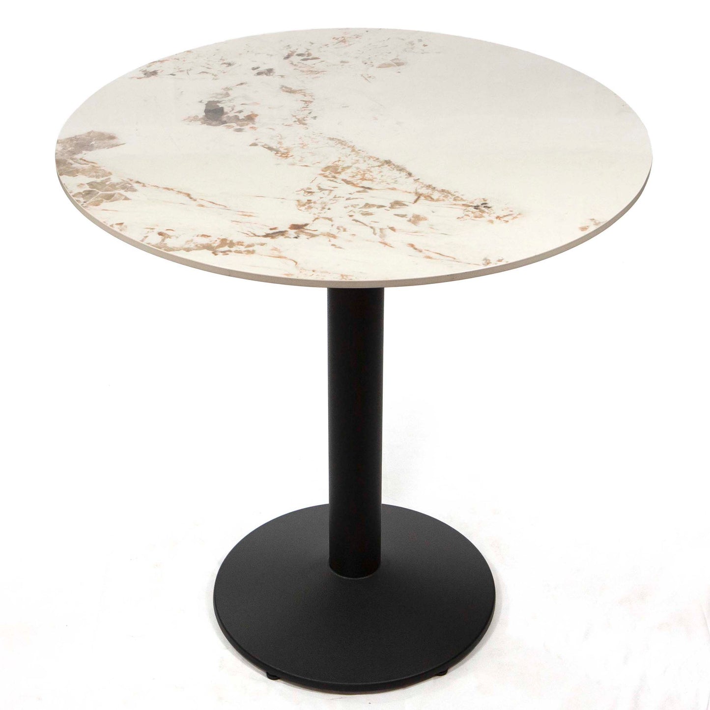 white round sintered stone restaurant tables