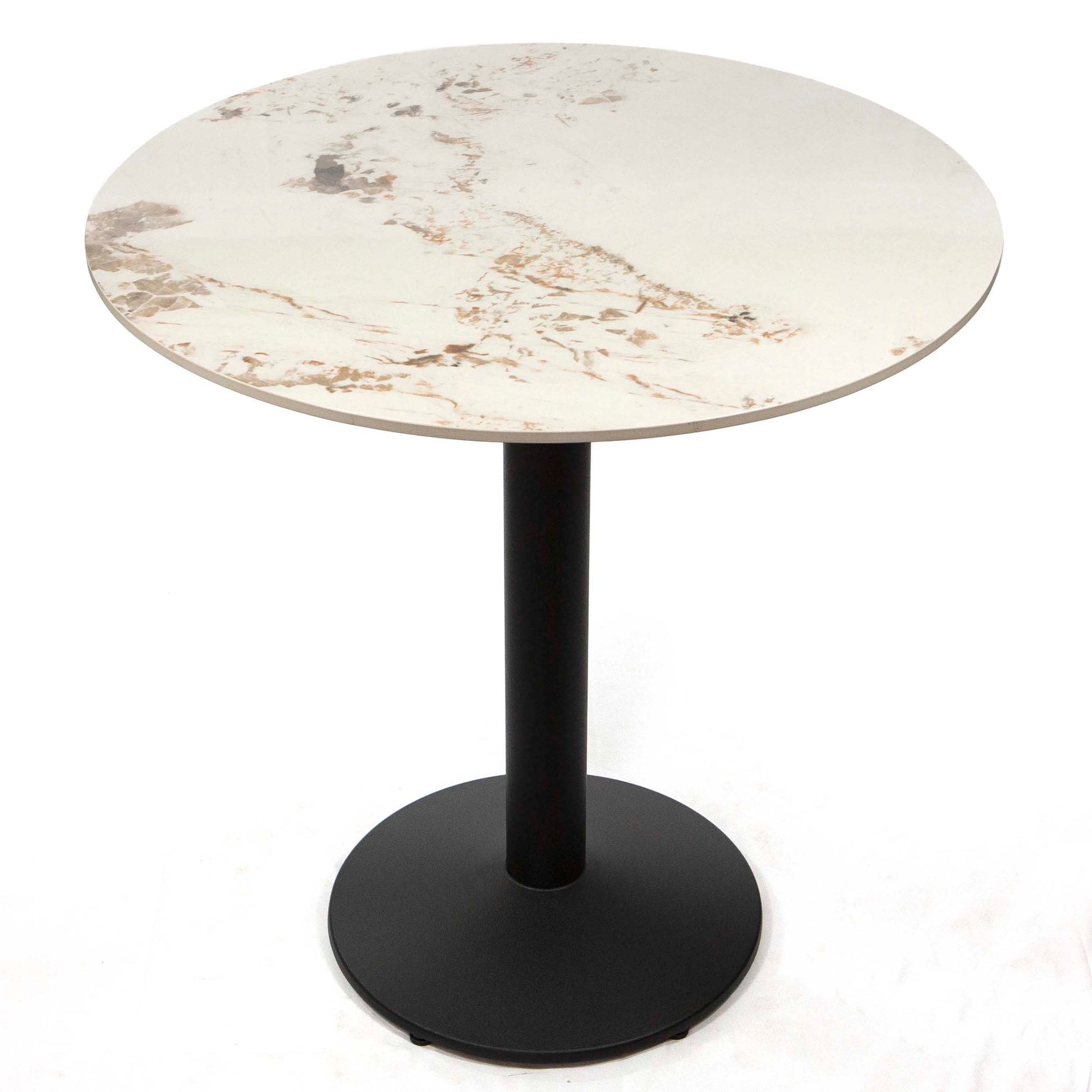 white round sintered stone restaurant tables