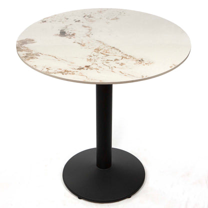 white round sintered stone restaurant tables