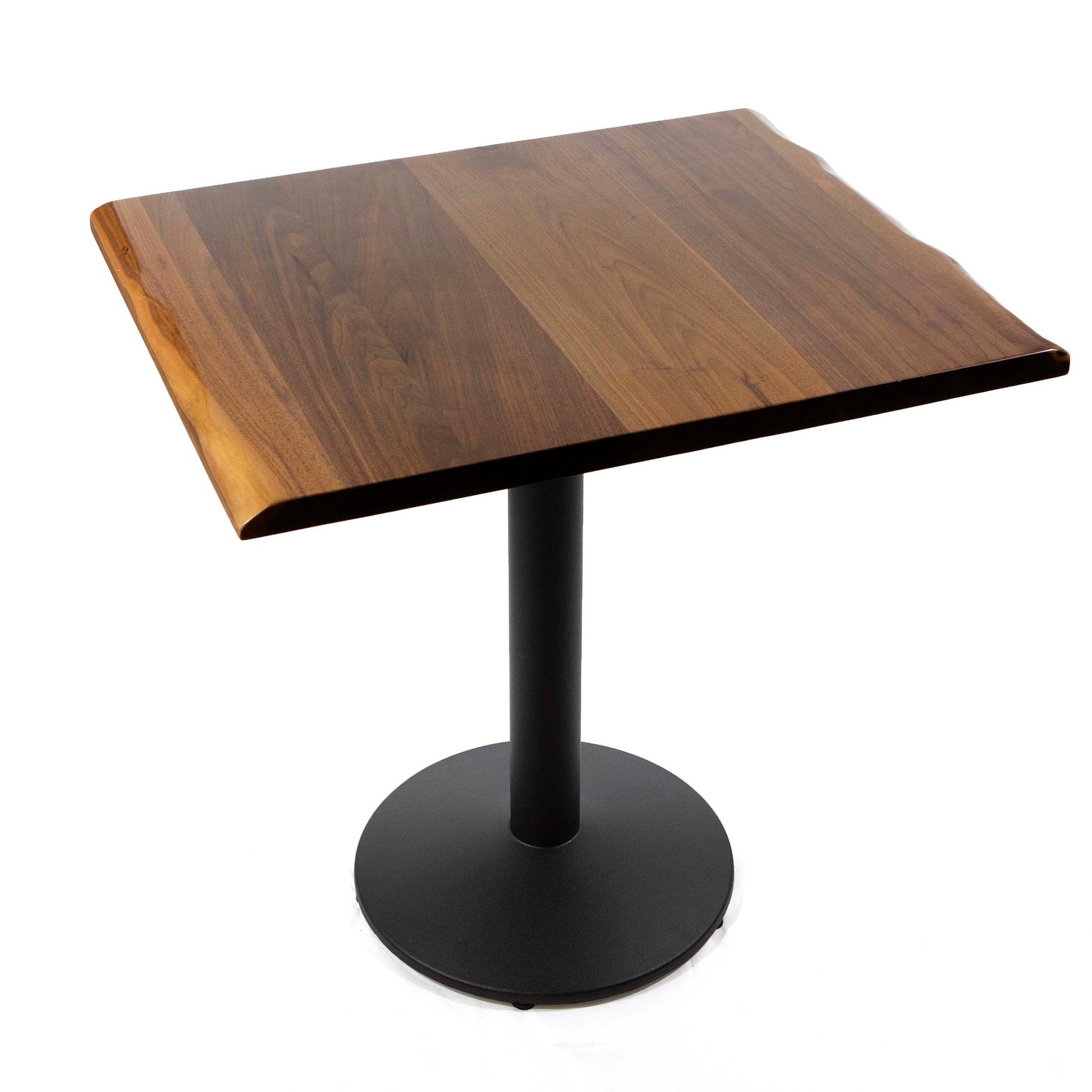 24 x 30" live edge solid black walnut cafe table