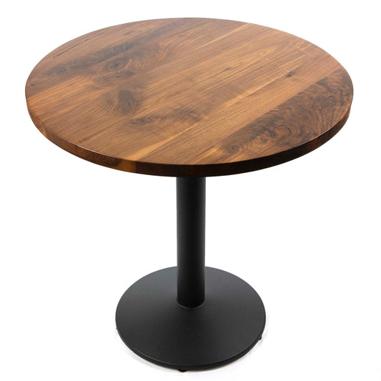 30" round solid black walnut cafe table