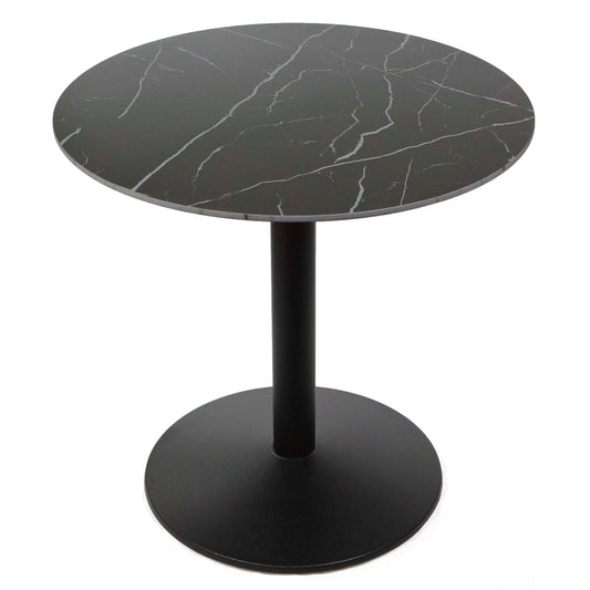 30" round black sintered stone bistro cafe table