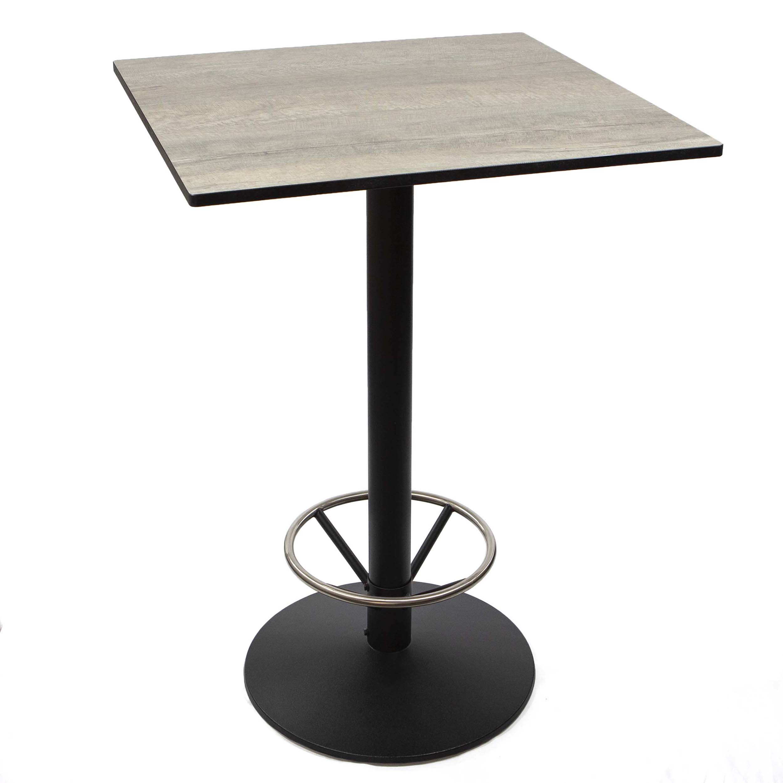 30 x 30" HPL Bar Height Bistro Table with Footrest, Slate Grey Color ...