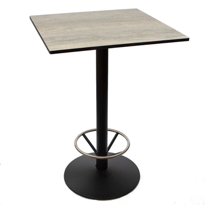 30" x 30" HPL bar height bistro table with footrest
