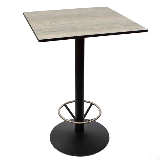 30" x 30" HPL bar height bistro table with footrest
