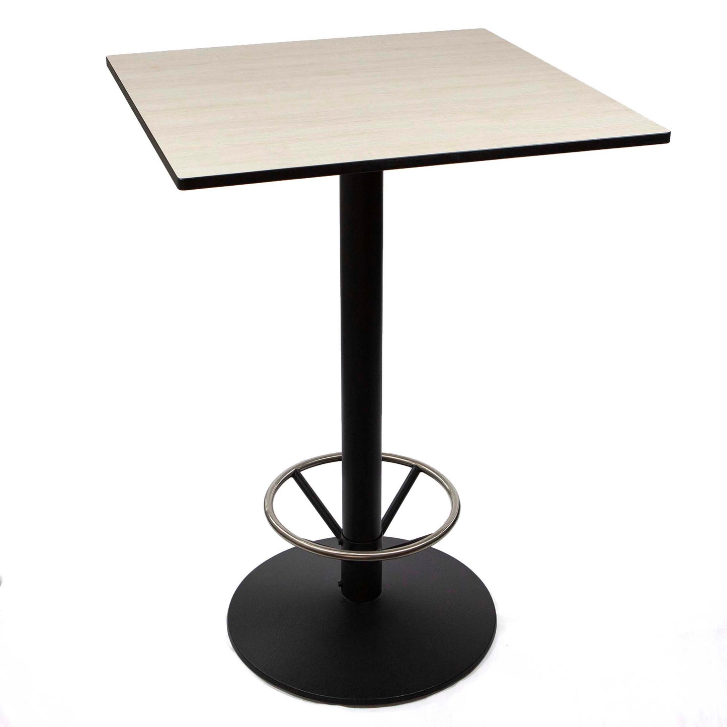 30" x 30" HPL bar height bistro table with footrest