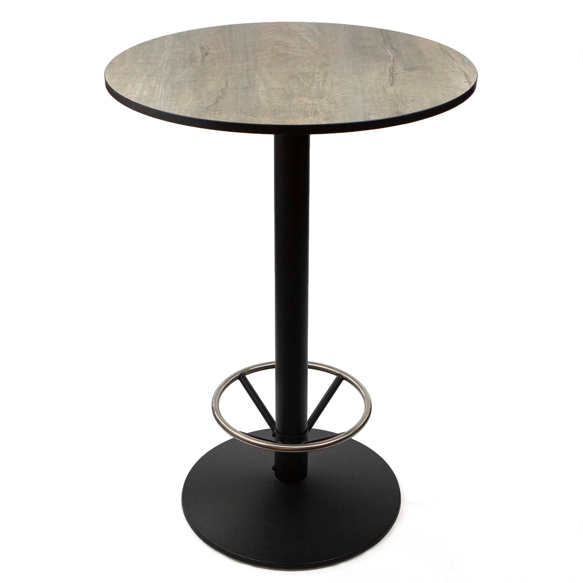 30" round HPL bar height bistro table with footrest