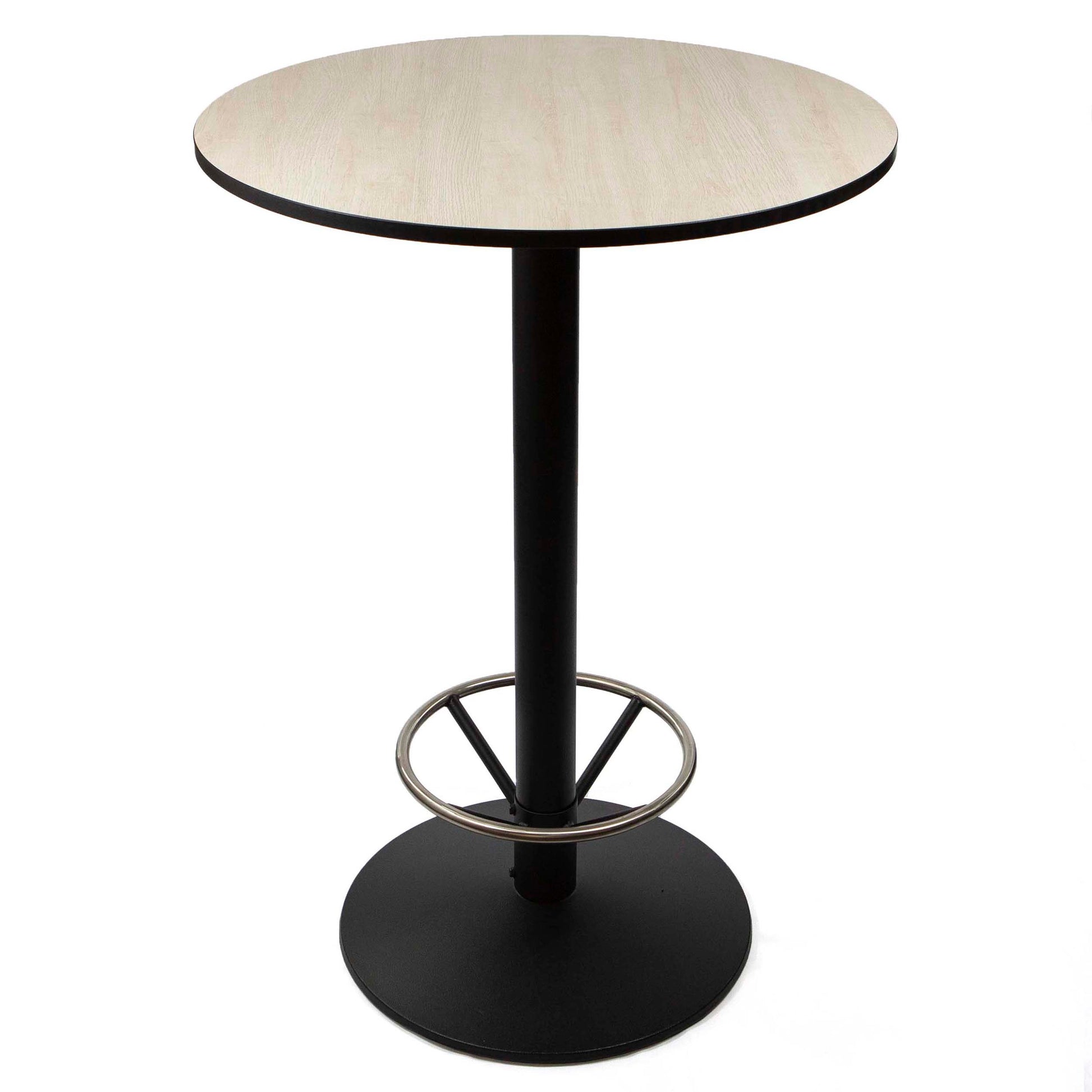 30" round HPL bar height bistro table with footrest