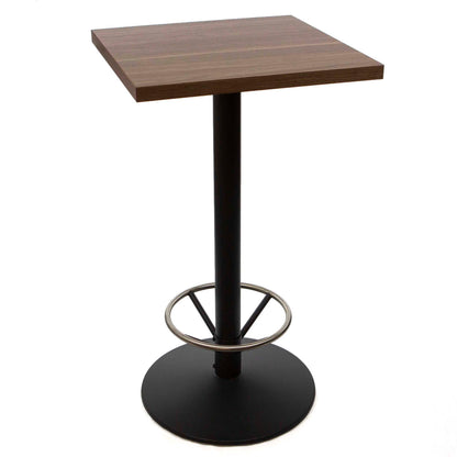 24" x 24" melamine board bar height cafe table with foot rest
