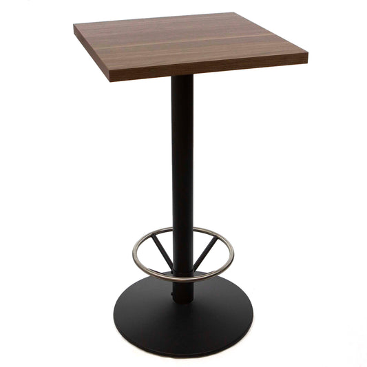 24" x 24" melamine board bar height cafe table with foot rest