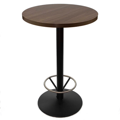 30" round hight top bistro bar table with footrest
