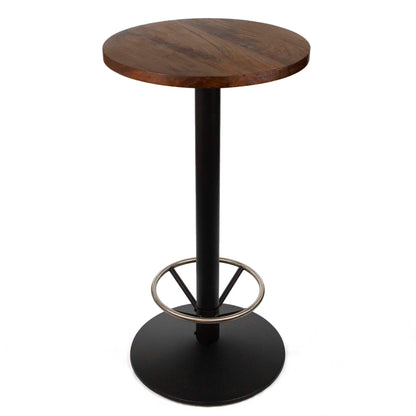24" round solid black walnut bar height bistro table, with footrest